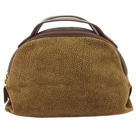BORBONESE Handbag Quail Pattern Authentic Used T24035